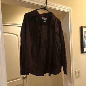 Brown button up